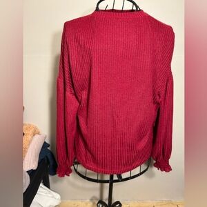 NEW womens Size large tee t long sleeved maroon